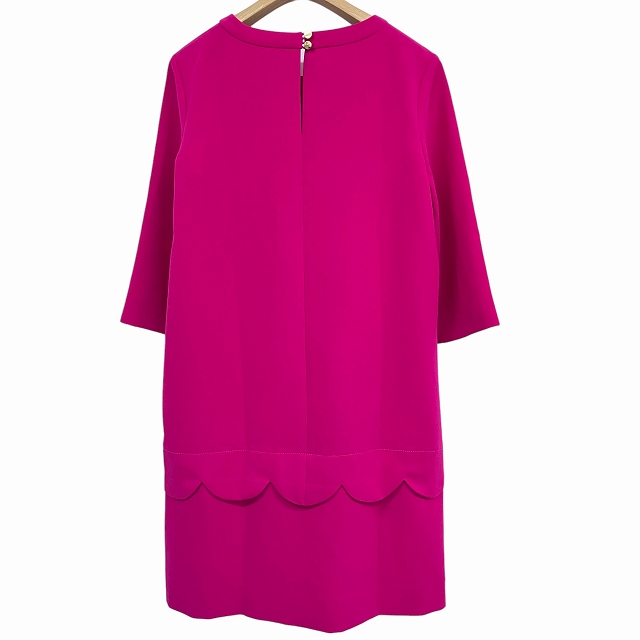 ケイトスペード KATE SPADE 美品 ワンピース スカラップ 七分袖 膝丈  