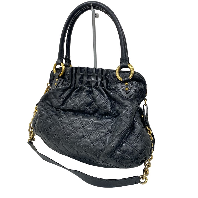 極美品 マークジェイコブス ハンドバッグ 2way キルティング がま口 黒 マークジェイコブス MARC JACOBS 2WAY ショルダーバッグ