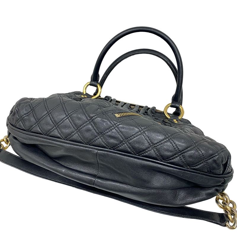 極美品 マークジェイコブス ハンドバッグ 2way キルティング がま口 黒 マークジェイコブス MARC JACOBS 2WAY ショルダーバッグ
