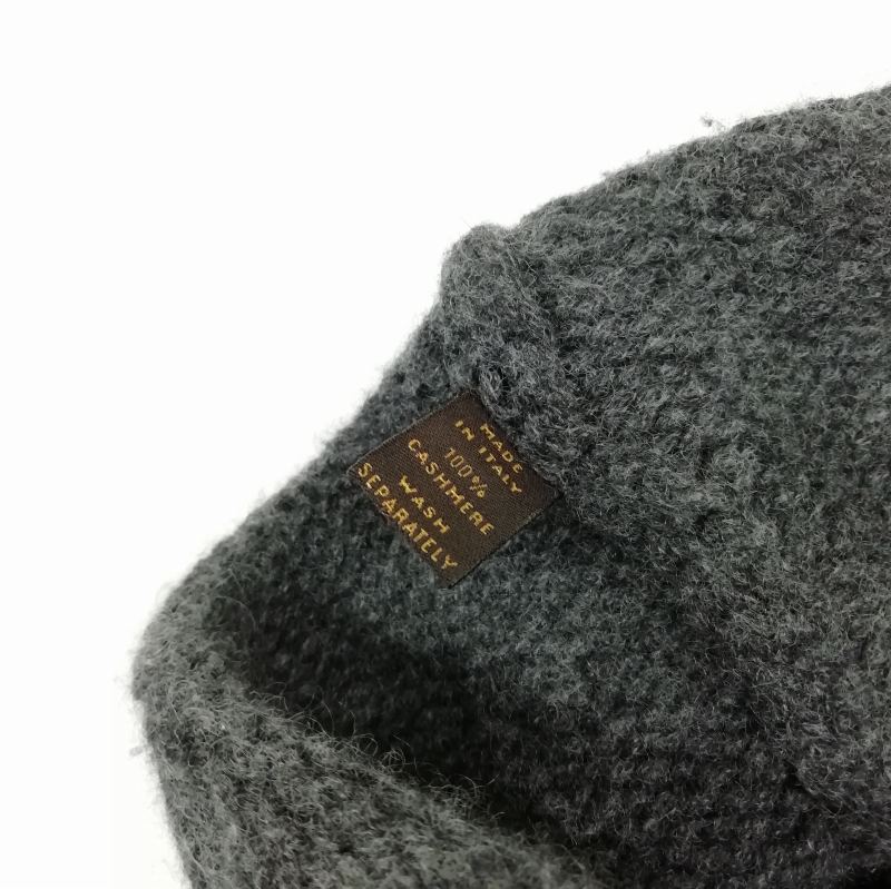 ムーレー MOORER 美品 カシミヤ ニットキャップ ニット帽 チャコールグレー メンズ