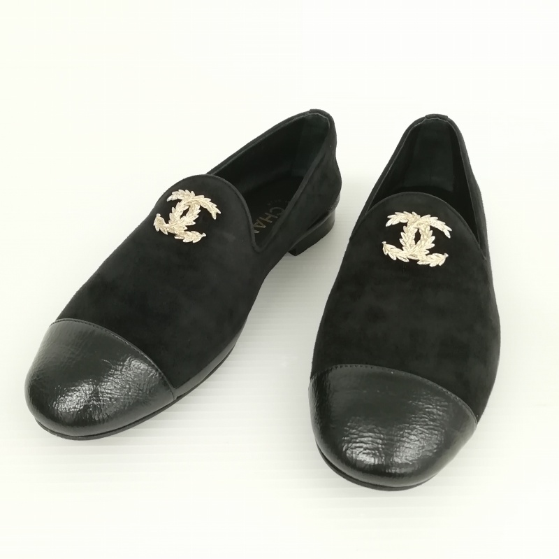 シャネル CHANEL 22B G39318 美品 リーフ ココマーク ローファー 
