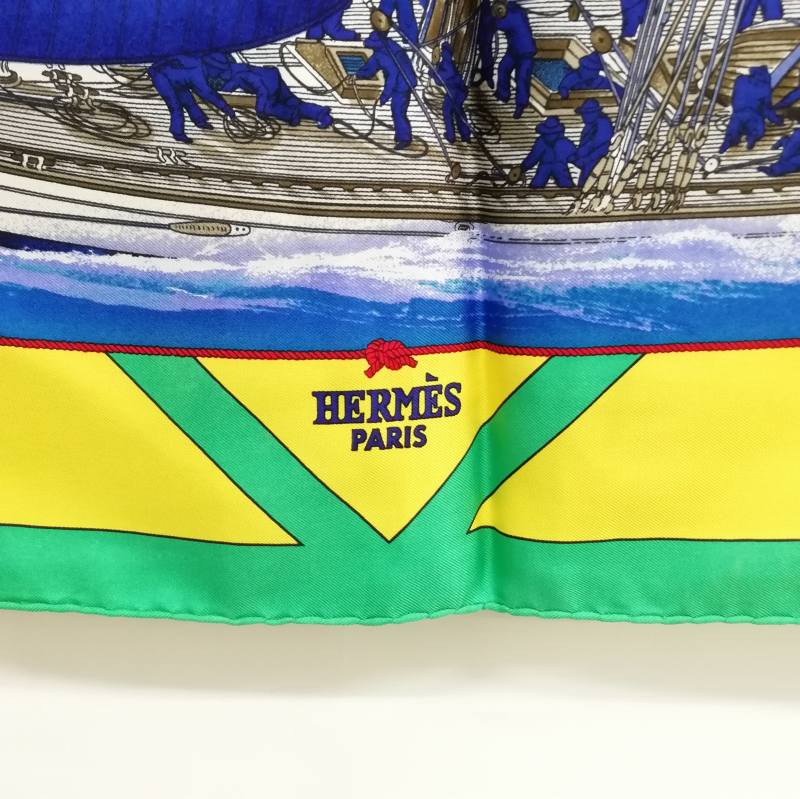 エルメス HERMES カレ90 RAFALES 疾風 シルク スカーフ 大判