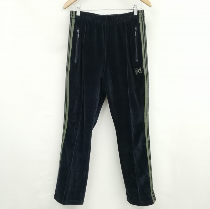 needles トラックパンツ ナロー ネイビー ベロア needles ニードルス