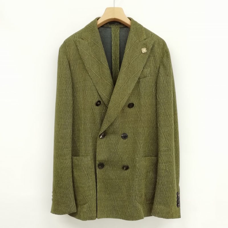 ラルディーニ LARDINI LIKNIT 柄編み ジャガード リネン ニット ダブル 