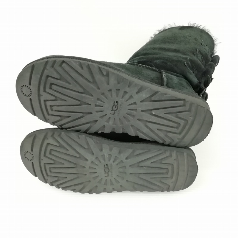 オーストラリア UGG ムートンブーツ グレー/リボン/スワロフスキー UGG