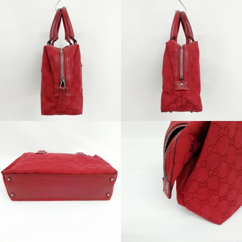 GUCCI グッチ ハンドバッグ ミニボストンバッグ GG キャンバス レッド