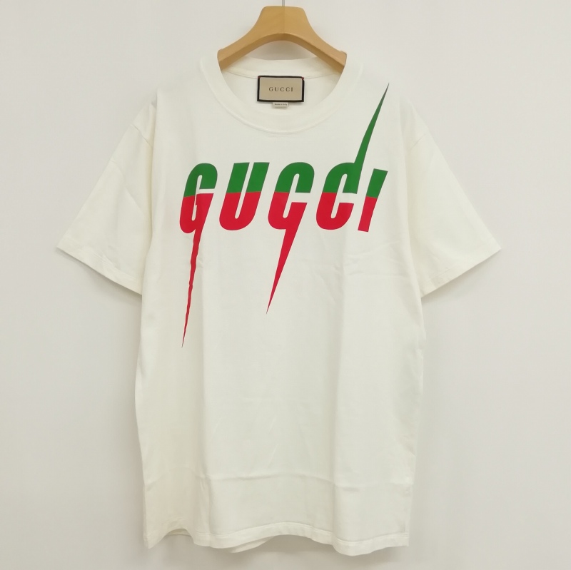 グッチ GUCCI 565806 ブレード ロゴ プリント Tシャツ トップス 美品 