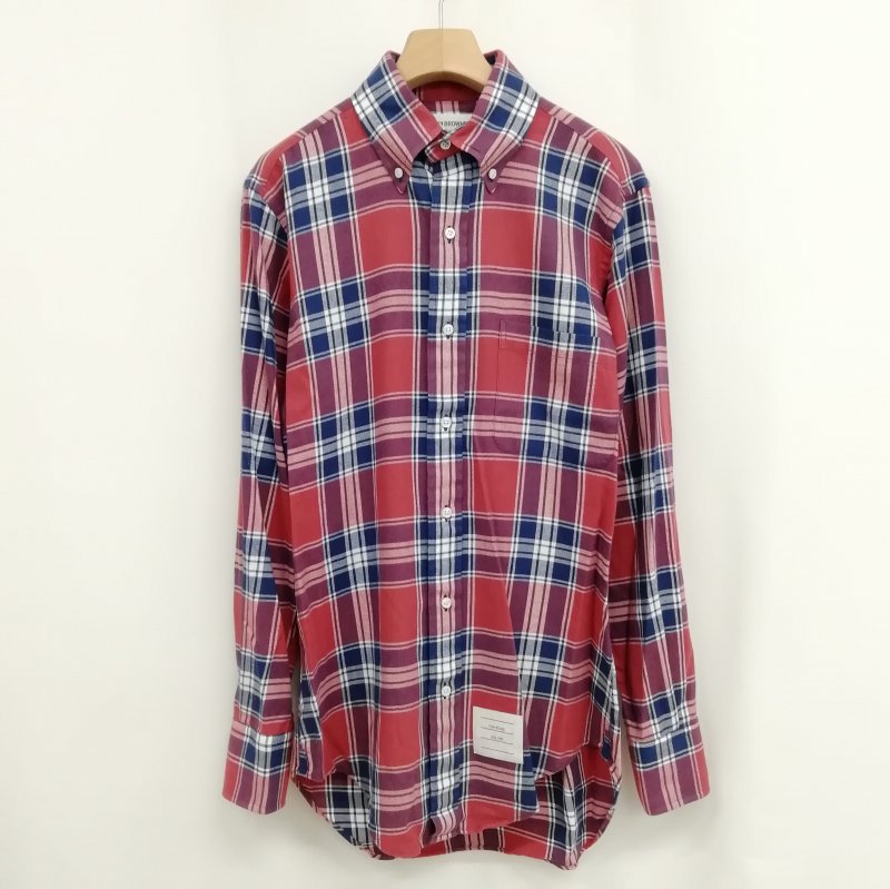 THOM BROWN トムブラウン 長袖シャツ ブラウス チェック ボタン