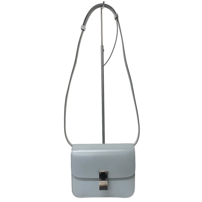 美品☆　セリーヌ　クラスプ　ショルダーバッグ　レザー　ライトグレー セリーヌ CELINE クラシックボックス ティーン ショルダーバッグ