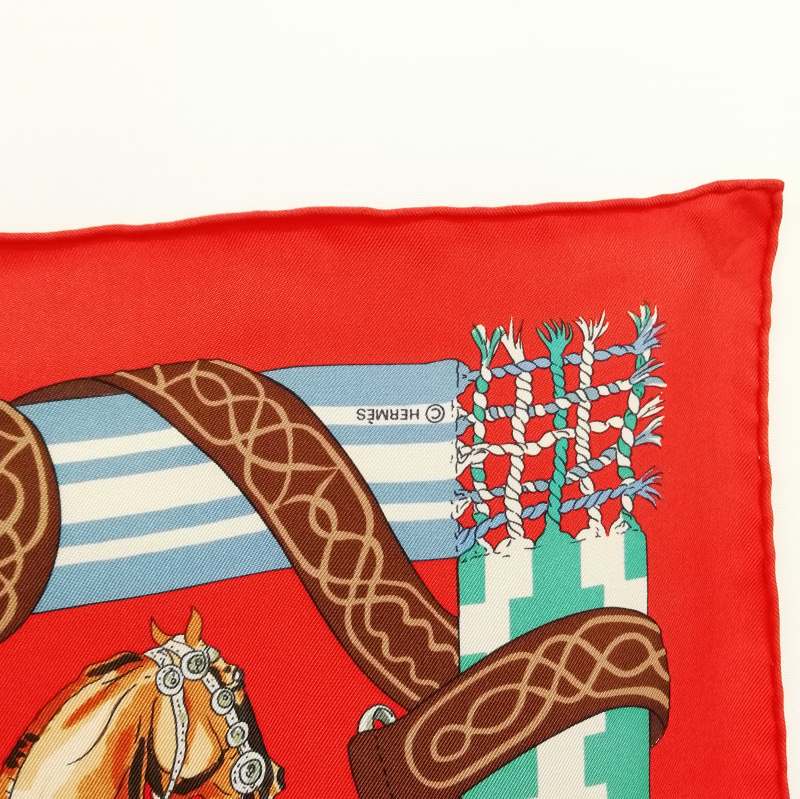 未使用品 エルメス HERMES カレ90 オンブーの木の下で カウボーイ dans 