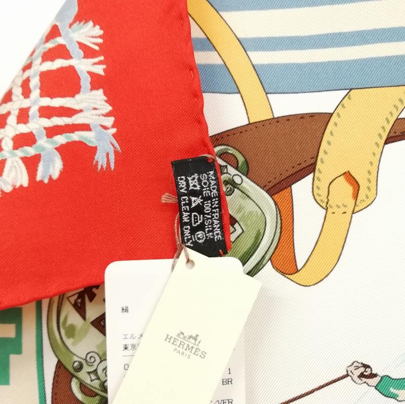 未使用品 エルメス HERMES カレ90 オンブーの木の下で カウボーイ dans 