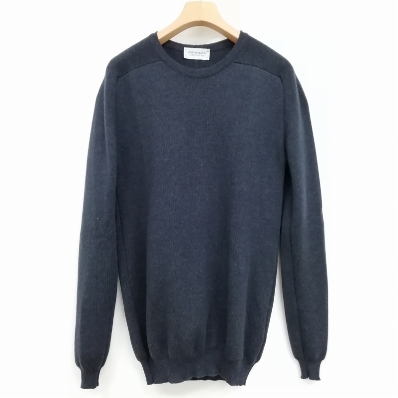JHON SMEDLEY ウールセーター S ネイビー 現行タグ JOHN SMEDLEY