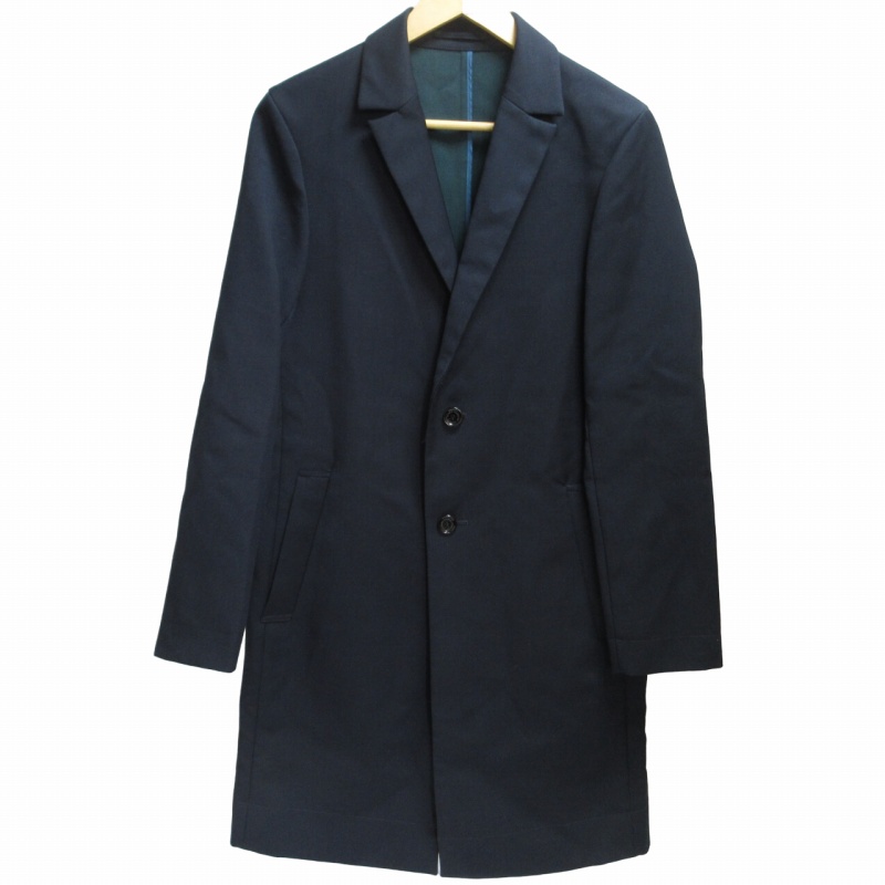 ディーヒム D/him 美品 ダブスタ チェスターコート ジャケット 2B 紺 