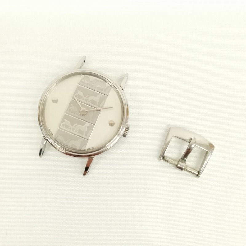 エルメス HERMES クオーツ 腕時計 馬車柄 デュック＆タイガー 文字盤  