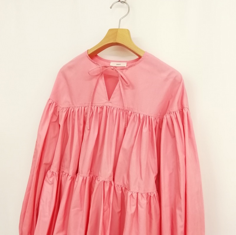 ヨリ yori 21SS YR2121-013SP 美品 リボン ギャザー フリル ティアード  