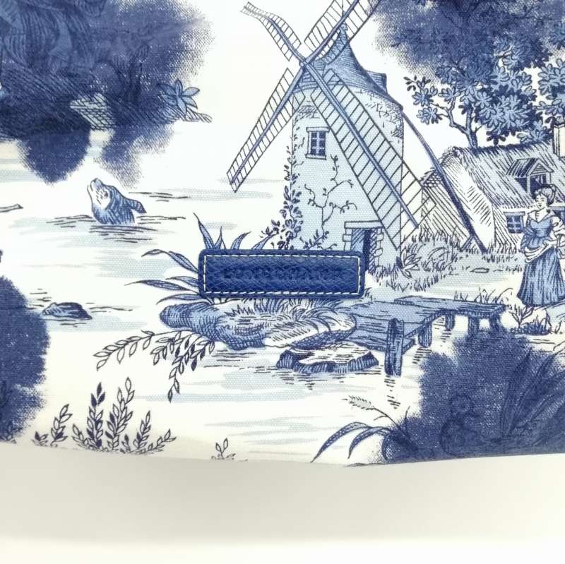 ロンシャン LONGCHAMP プリント コットン キャンバス ハンドバッグ  