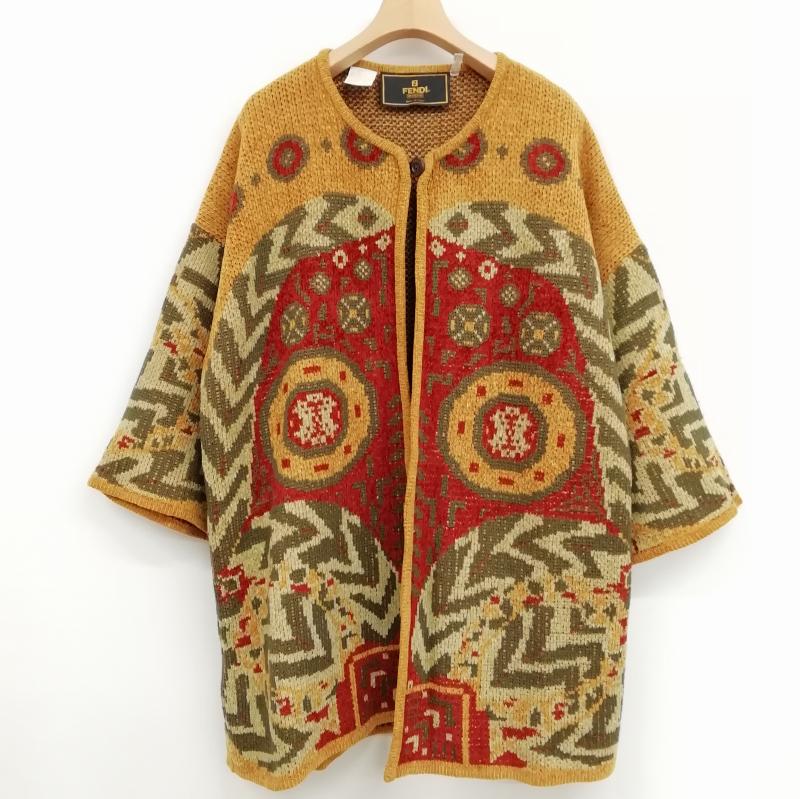 フェンディ FENDI maglia ヴィンテージ 総柄 ニット カーディガン 