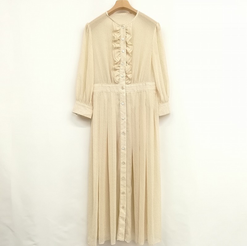 アナイ ANAYI 美品 21SS ワンピース 102117-14-560-11-360 長袖 フリル 