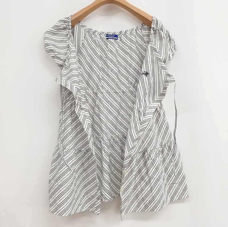 38 BURBERRY BLUE LABEL ストライプのチュニックブラウス
