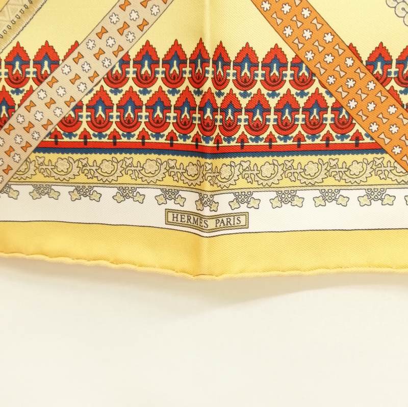 HERMES/エルメス スカーフ カレ45 Brins d'or/金の若枝 HERMES
