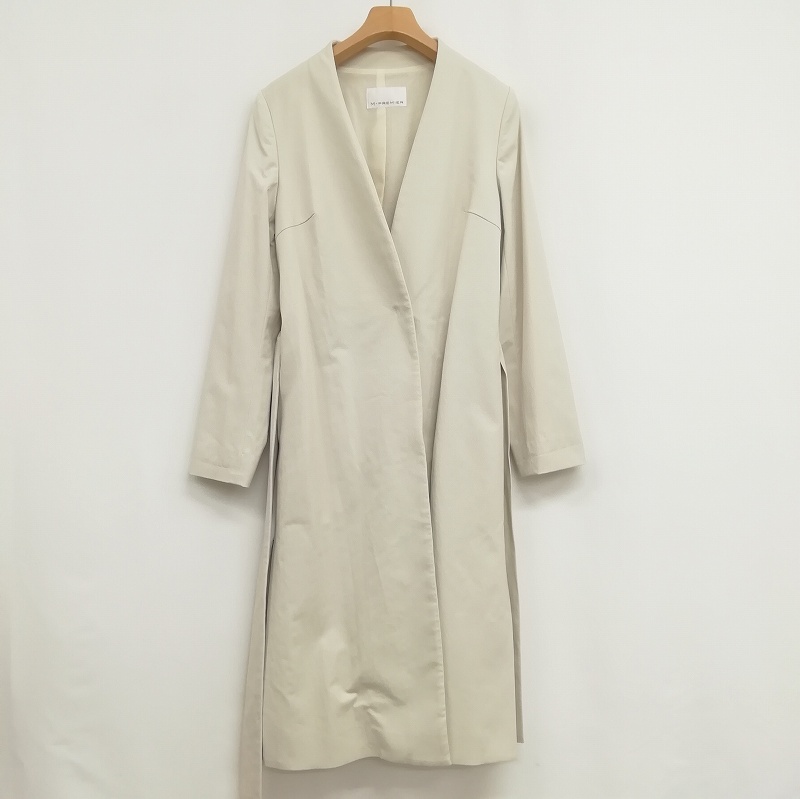 エムプルミエ M-Premier 美品 トレンチコート ノーカラーコート ロング  