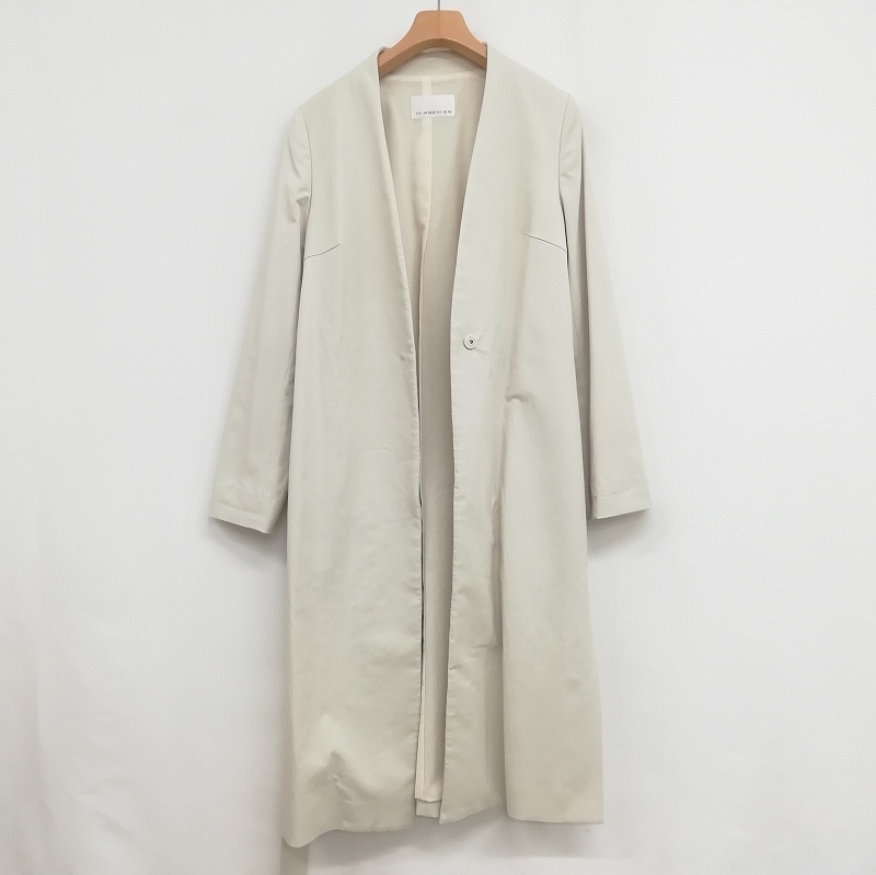 エムプルミエ M-Premier 美品 トレンチコート ノーカラーコート ロング  