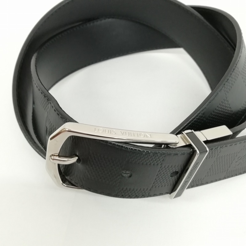 Louis Vuitton ブラックレザーベルト メンズ90/36