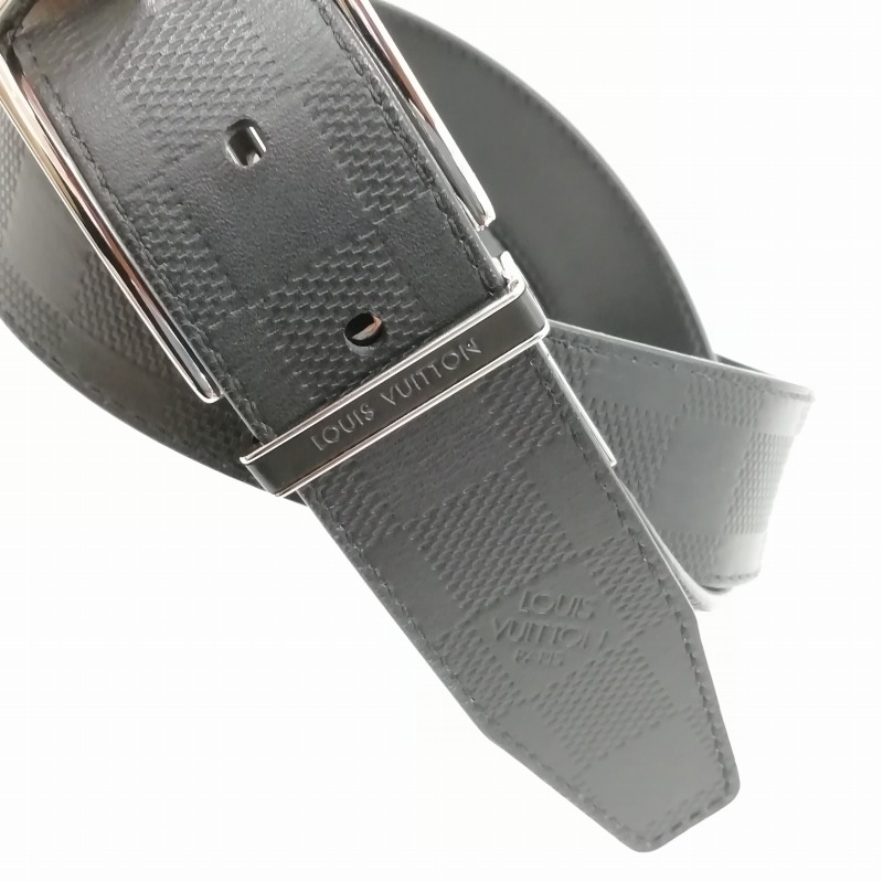 Louis Vuitton ダークグレー レザーベルト モノグラム｜ファッション