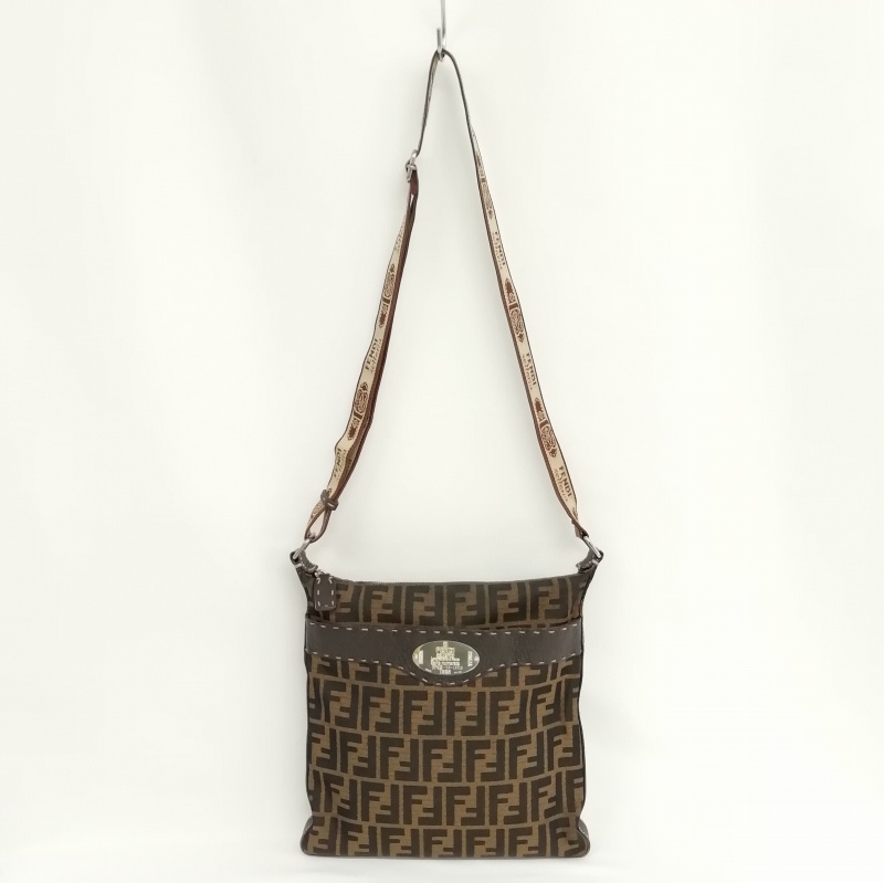 フェンディ FENDI ショルダーバッグ ズッカ キャンバス/レザー 