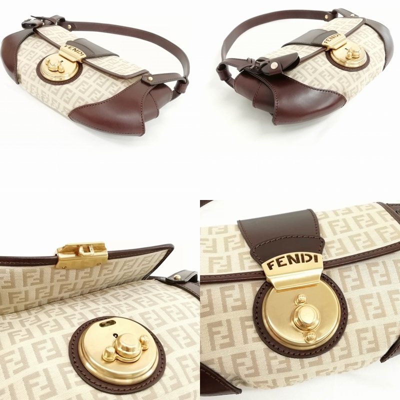 フェンディ FENDI 8BR429 ズッキーノ ターンロック ハンドバッグ