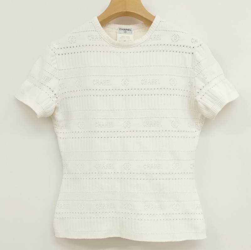 シャネル CHANEL 97P ヴィンテージ パンチング ロゴ ココマーク ニット  