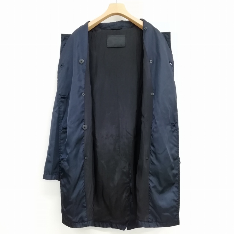 プラダ PRADA ナイロン トレンチ コート M ネイビー レディース 053