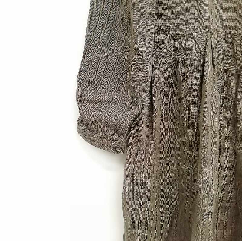 ネストローブ nest Robe 前後2WAYリネンギャザーワンピース ロング V 