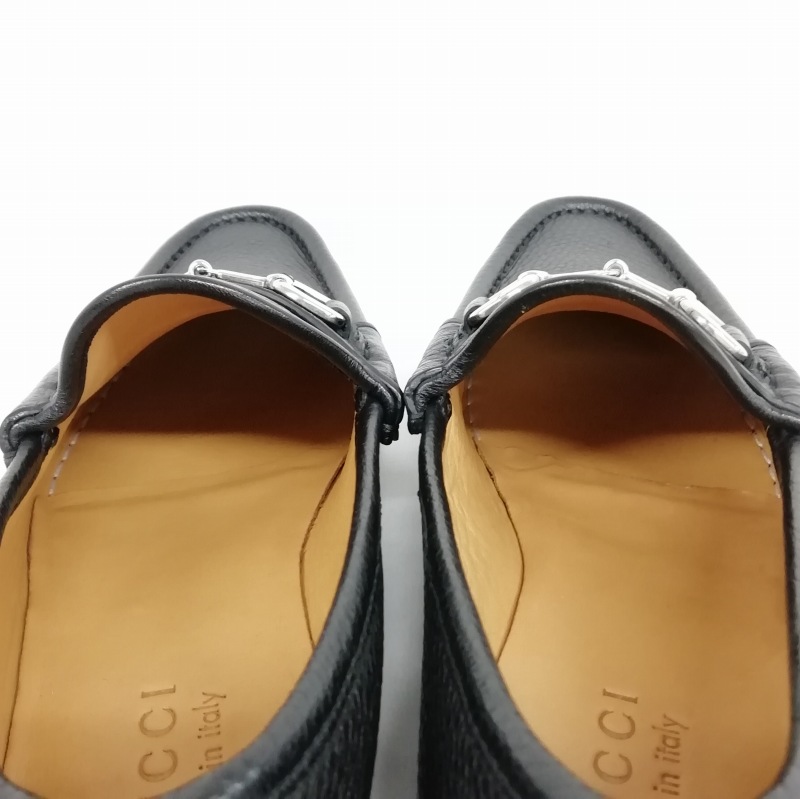 GUCCI グッチローファー　ブラウンスリッポン24.5cm　箱&袋付 GUCCI グッチ レザー ホースビット・シューズ ローファー 靴