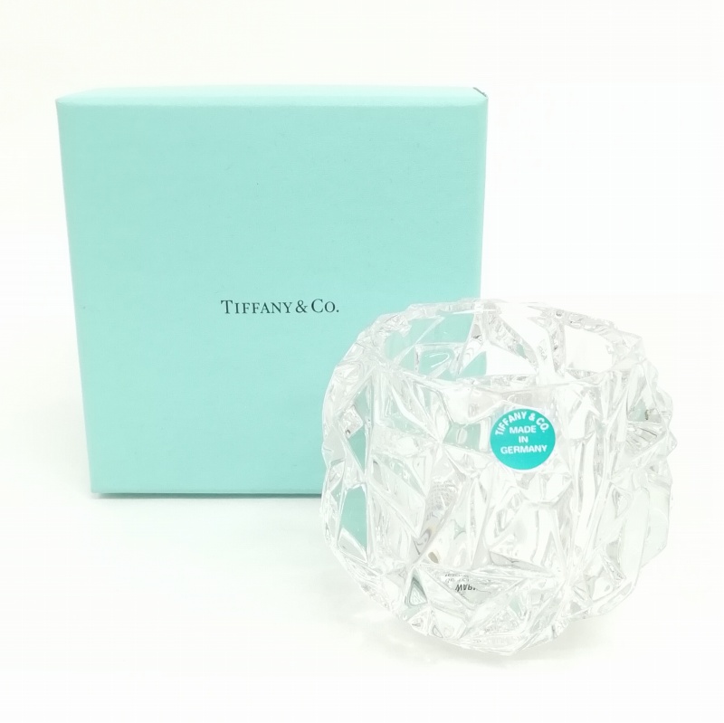 ティファニー　TIFFANY　クリスタル　キャンドルホルダー 美品】ティファニー TIFFANY クリスタル キャンドルホルダー
