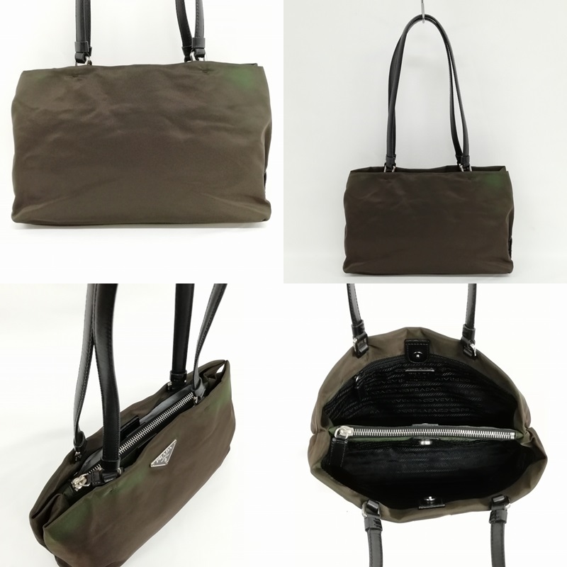 PRADA / 三角プレート/トライアングル/トートバッグ/ナイロン/KHK/無地// プラダ PRADA トライアングル 三角プレート ハンドバック ミニ トート