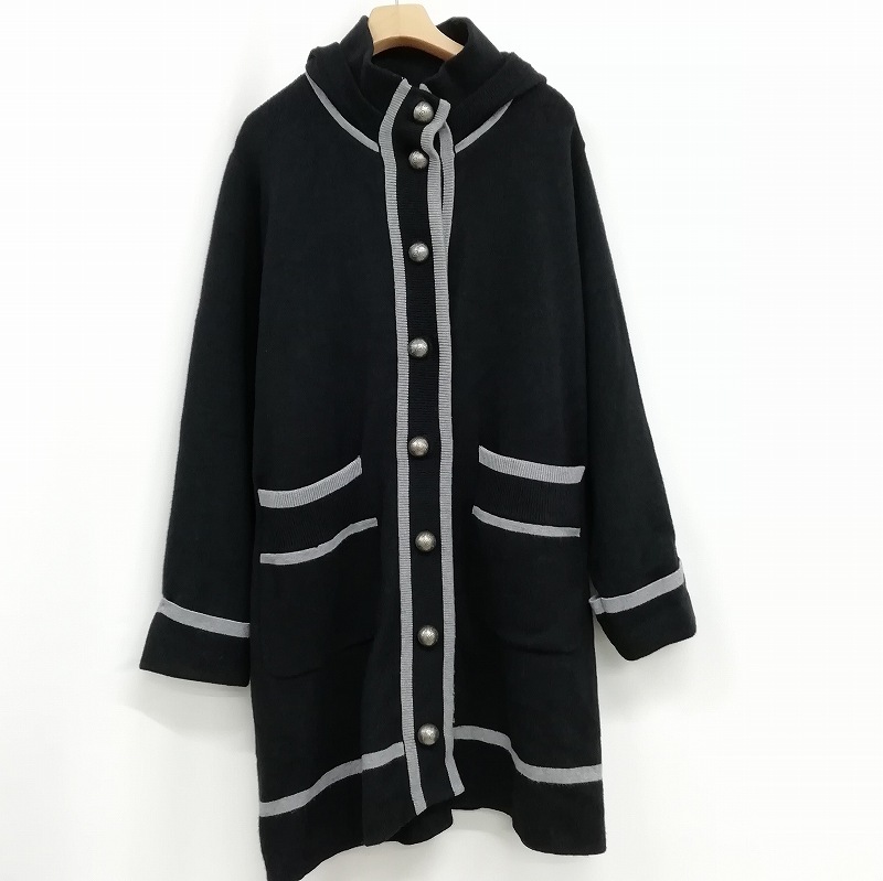 ピエールカルダン Pierre Cardin ニット フーディー ロング コート 