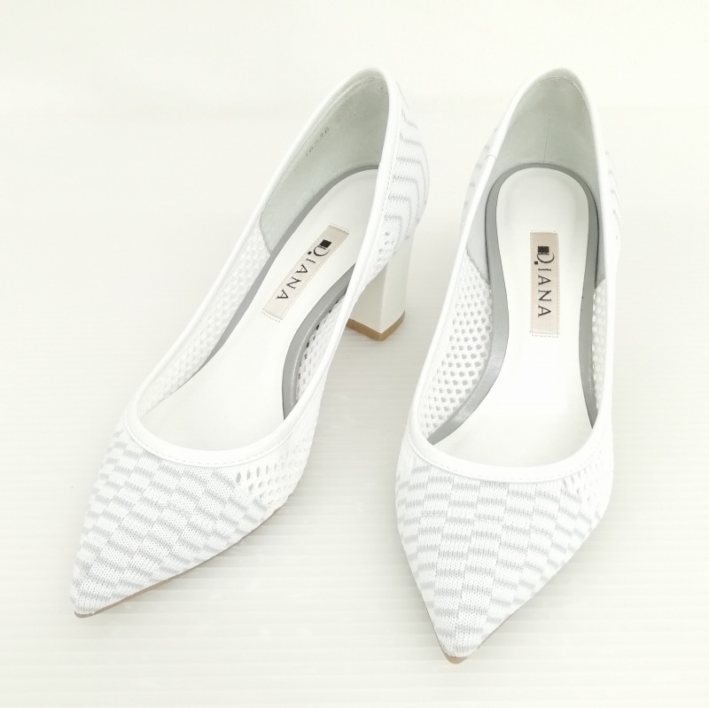 ダイアナ DIANA メッシュ ニット パンプス ポインテッドトゥ 美品 22cm 