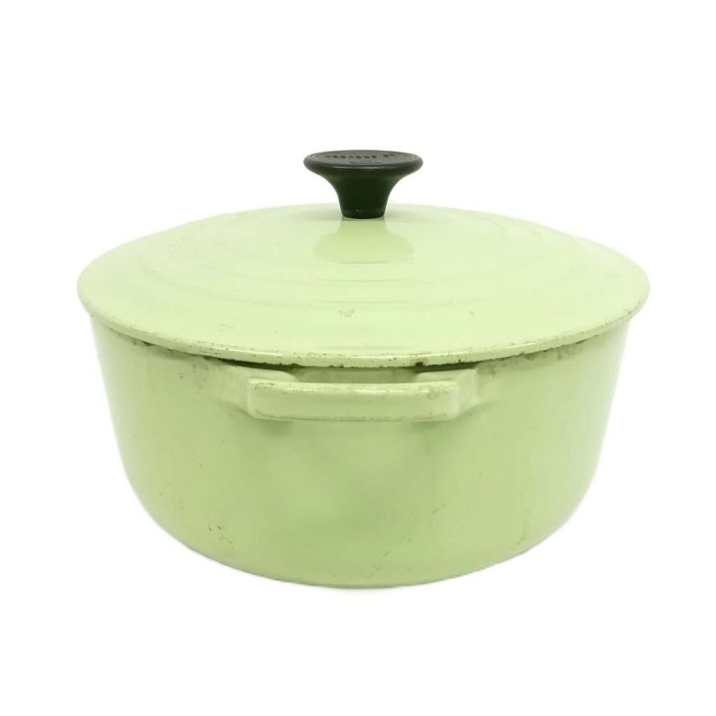 LE CREUSET/ル・クルーゼ/ココットロンド20cm鍋/イエローグリーン