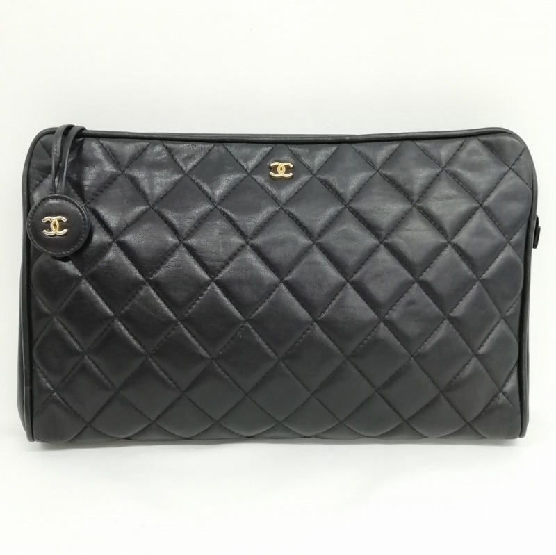CHANEL　シャネル　クラッチバック　ヴィンテージ　ココマーク CHANEL シャネル クラッチバッグ マトラッセ ココマーク 黒