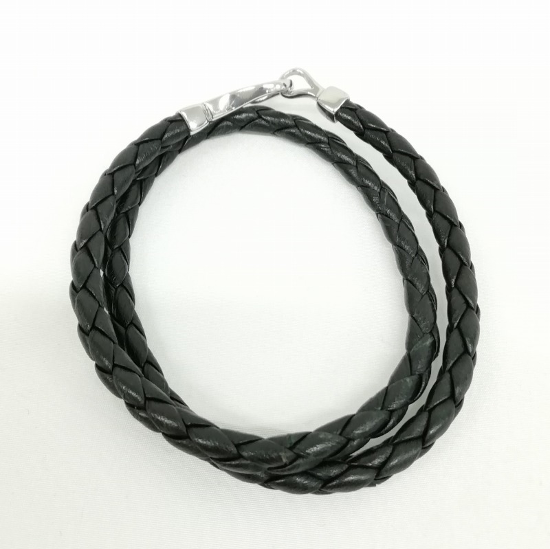 すぐ届く！GUCCI 編み込みレザー ブレスレット GUCCI - GUCCI グッチ 編み込み レザー ブレスレット【中古】の