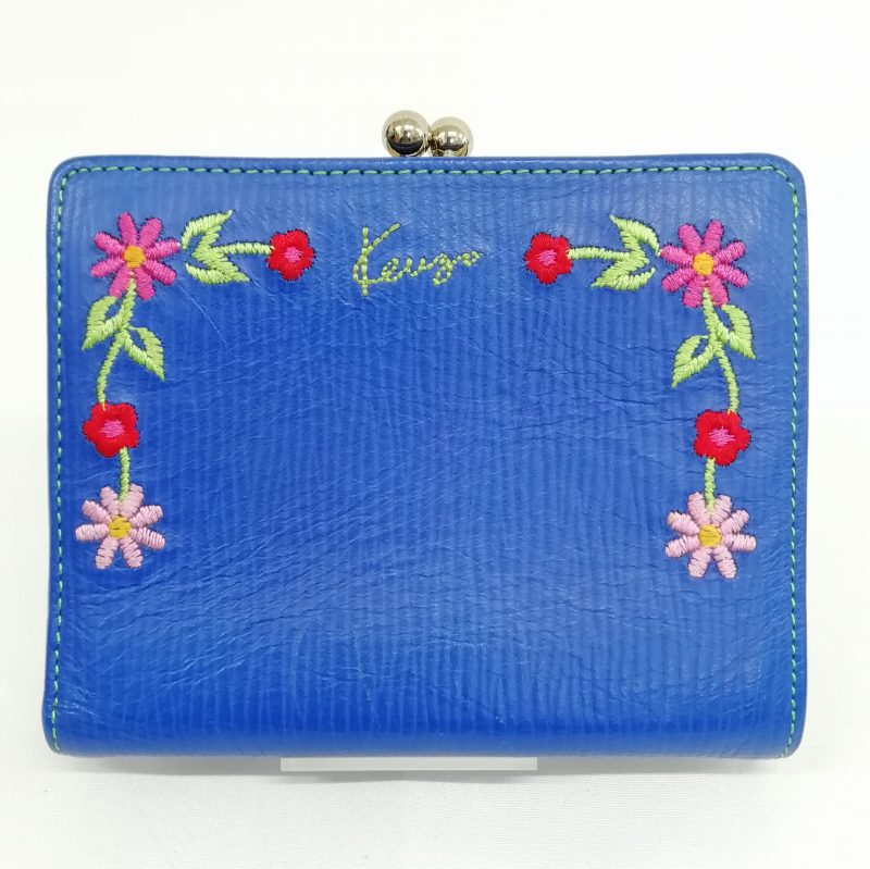 【KENZO】 フラワー コンパクトウォレット KENZO ケンゾー 二つ折り財布 コンパクトウォレット レザー 花柄