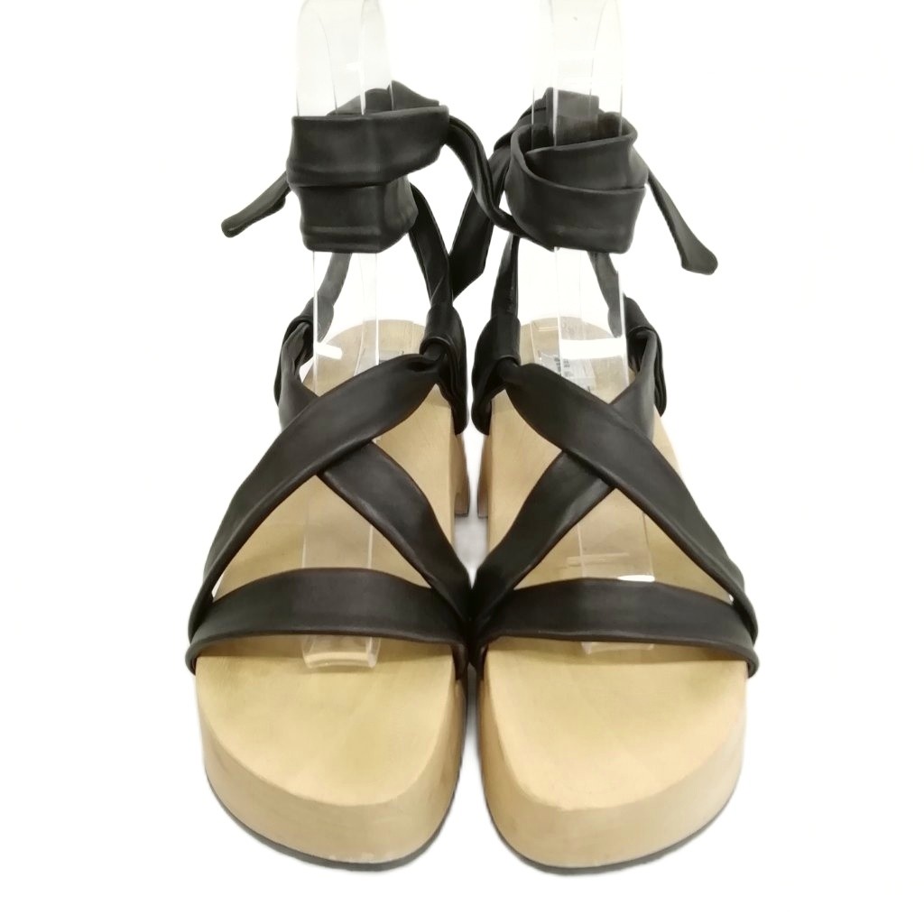 ジルサンダー JIL SANDER JS34011A Leather Strap Wedge Sandals