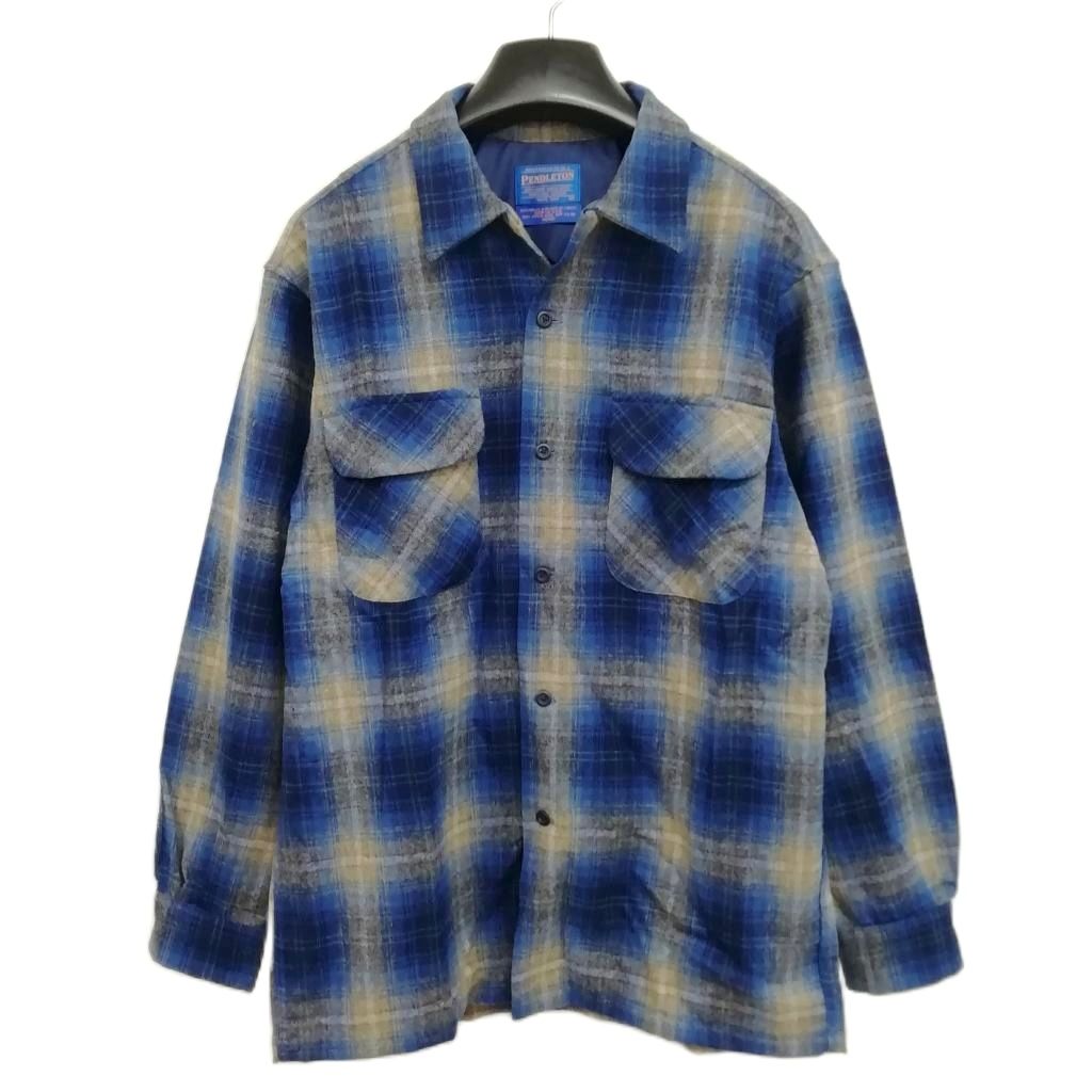 PENDLETON 90s 00s オンブレチェック オープンカラーボードシャツ ペンドルトン PENDLETON 90s ウール オンブレチェック ボード