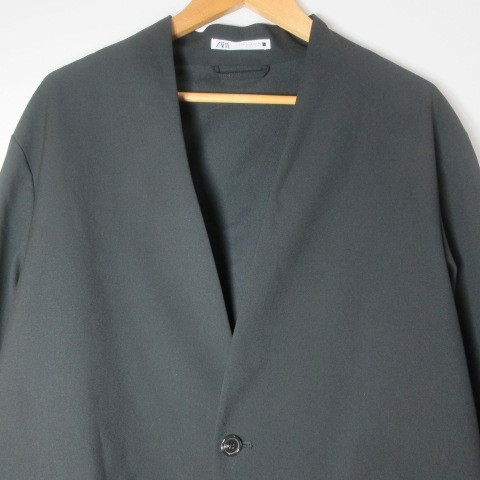 ZARA ノーカラージャケット ザラ ZARA ノーカラー テーラードジャケット シングル 2B 総裏地 S/175