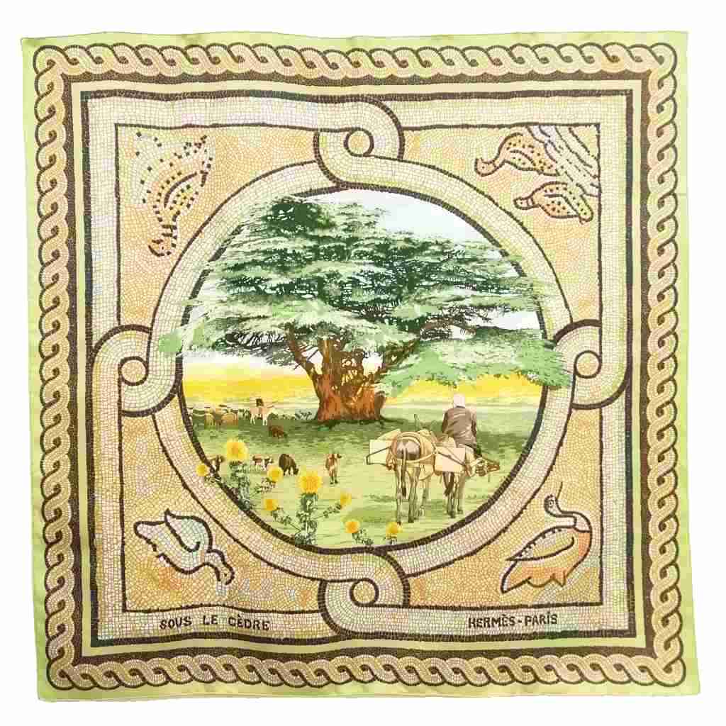 エルメス HERMES カレ90 SOUS LE CEDRE ヒマラヤ杉の下で 大判