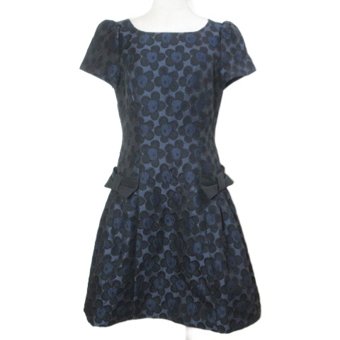 M`S GRACY　エムズグレイシー　パフスリーブ半袖ワンピース　サイズ３８ M`S GRACY エムズグレイシー パフスリーブ半袖ワンピース サイズ38 M