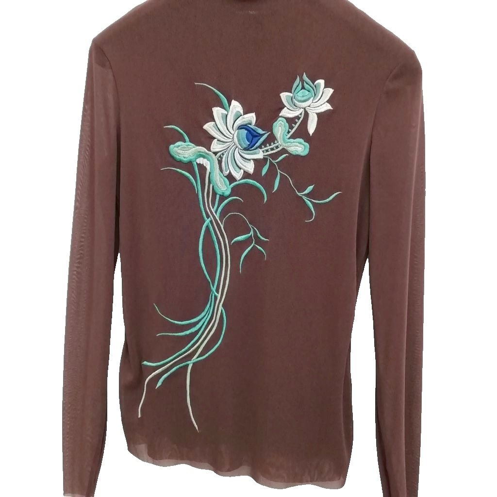 VIVIENNE TAM フラワー刺繍 パワーネット チュニック 0 VIVIENNE TAM ヴィヴィアンタム 刺繍パワーネットカットソー サイズ:0