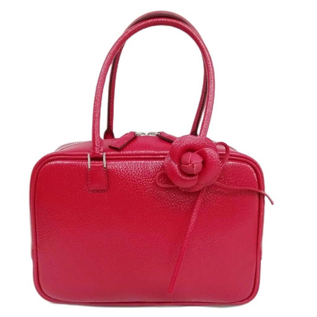 ルネ Rene Bag ALYA M コインケース付き アリア 牛革 レザー ハンドバッグ Mサイズ カメリア付き 赤 レッド レディース  053-902601210024 | ベクトルパーク