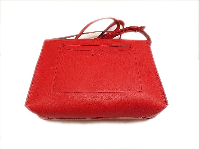 ゲンテン genten 美品 トスカ レザー ショルダー バッグ赤レッド 